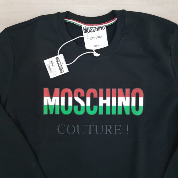 Moschino Logo Printed Black Sweatshirt